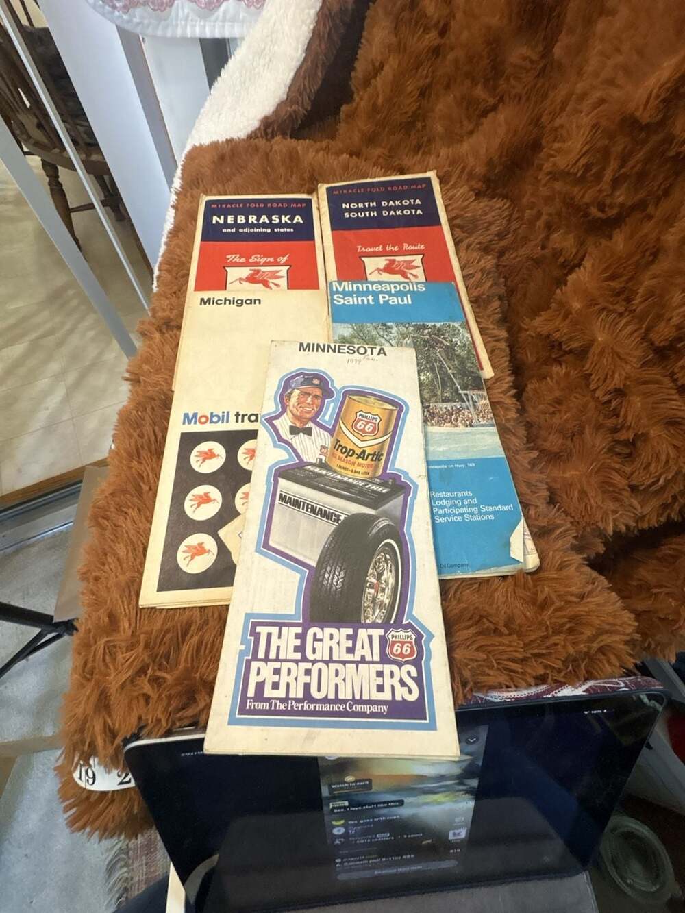 M6 Vintage Mobilgas And Phillips 66 Highway Road Maps Lot Of 5